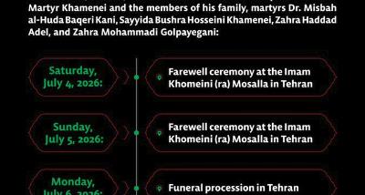 Details of the farewell, funeral & burial Ceremonies of Martyred Mujahid, Imam Khamenei (may his Soul be Sanctified)